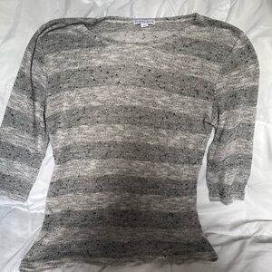 ALFRED SUNG Gray Knit Top